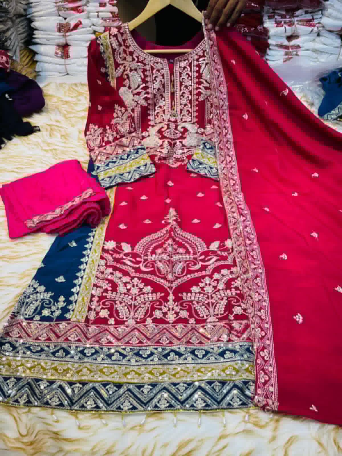 Picture of Readymade Three Piece For Women Exclusive Chini Gura Febrics Collection Embroidery , Stylist, Fashionable 3 pice