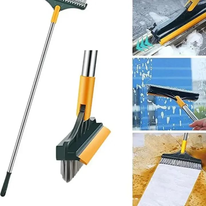 Picture of 2 in 1 Floor Scrub Brush | Floor Scrub Brush with Long Handle | 120° Rotating Bathroom, Kitchen Floor Crevice Cleaning Brush