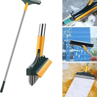 Picture of 2 in 1 Floor Scrub Brush | Floor Scrub Brush with Long Handle | 120° Rotating Bathroom, Kitchen Floor Crevice Cleaning Brush