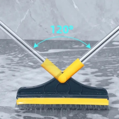 Picture of 2 in 1 Floor Scrub Brush | Floor Scrub Brush with Long Handle | 120° Rotating Bathroom, Kitchen Floor Crevice Cleaning Brush