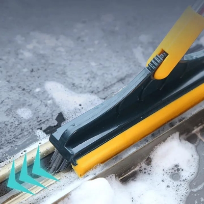 Picture of 2 in 1 Floor Scrub Brush | Floor Scrub Brush with Long Handle | 120° Rotating Bathroom, Kitchen Floor Crevice Cleaning Brush