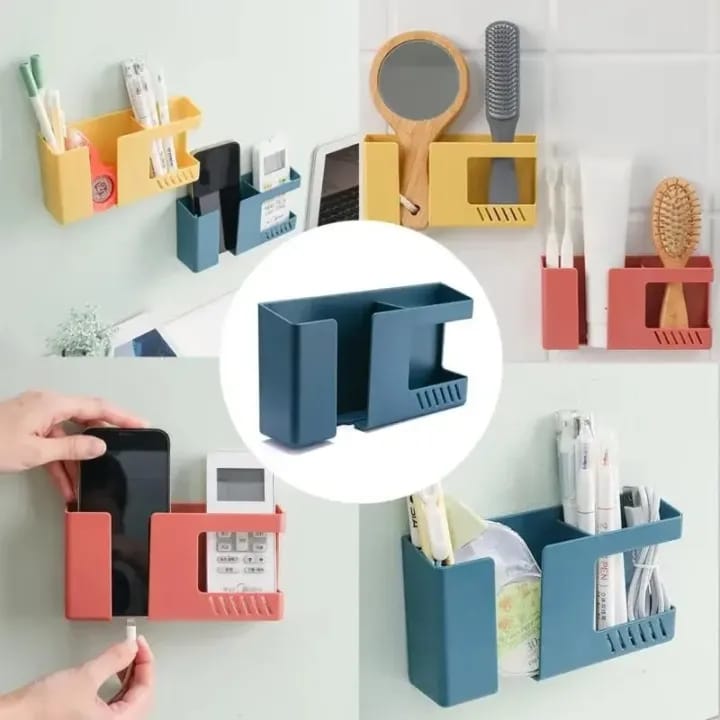 Picture of Wall-mounted Mobile Phone Remote Control Storage Box Multifunctional Wall Debris Storage Holders