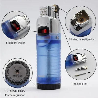 Picture of Aomai Am7102 Grinding Wheel Transparent Inflatable Floating Fire Lighter New Exotic Lighter Creative Personality Lighter