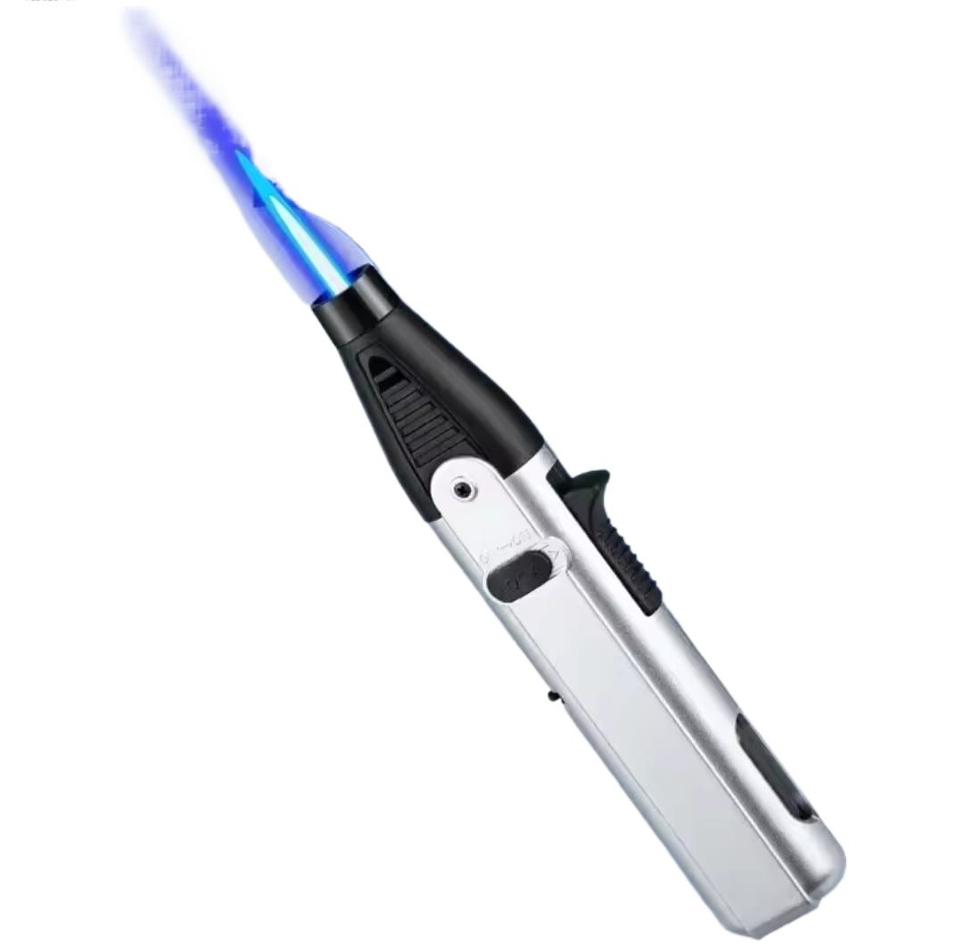 Picture of Lighter Torch Lighter with Adjustable Jet Flame Windproof Butane Refillable Gas Candle Grill BBQ Fireworks Fireplace Tool