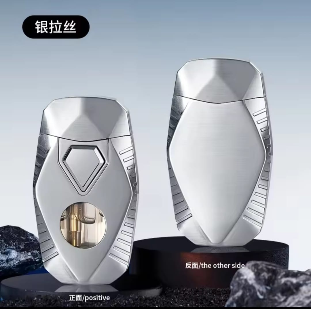 Picture of Lighters Double Flames Windproof Cigarette Lighter Mini Butane Gas Lighter