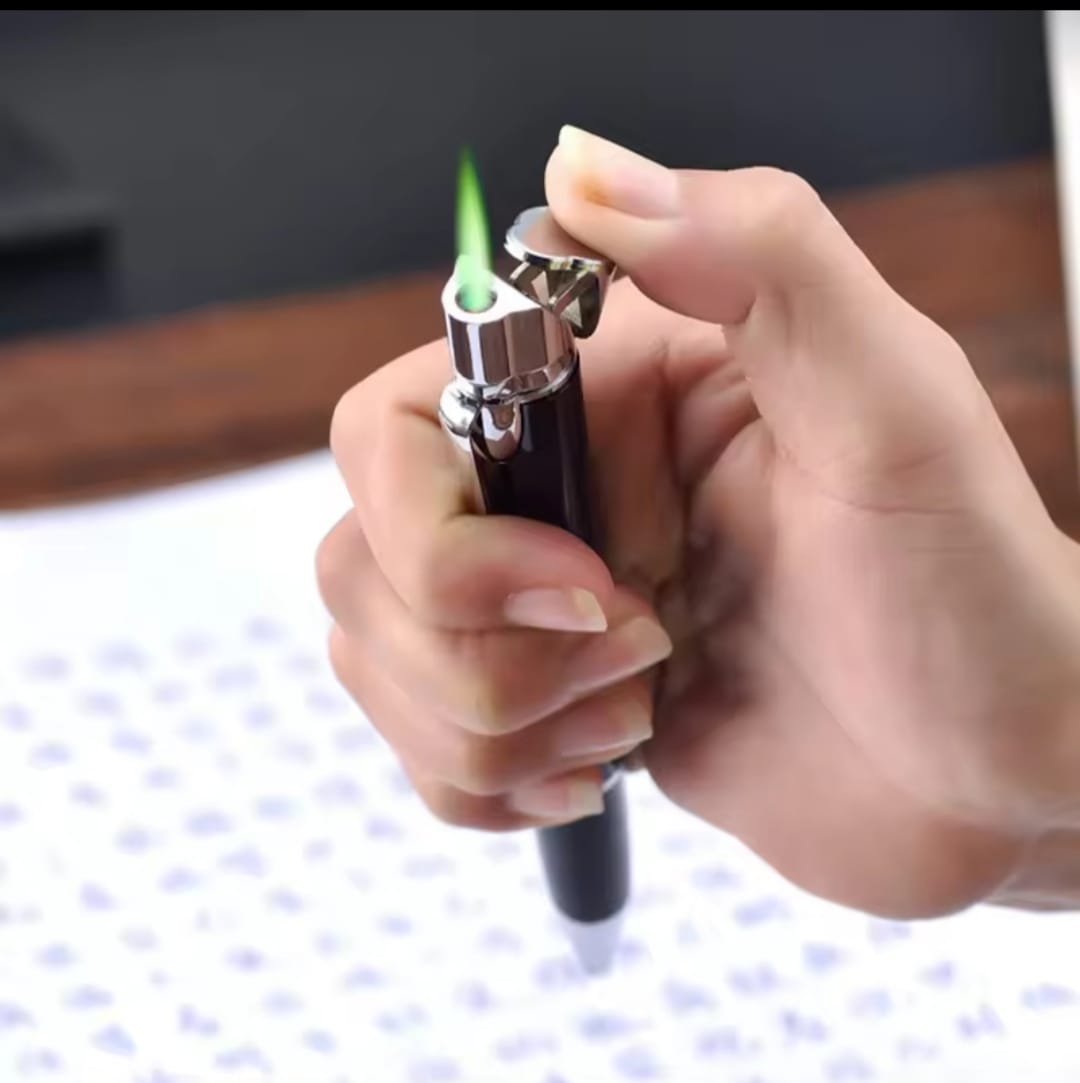 Picture of Torch Lighter Unusual Pen Ultra Thin Long Strip Metal Jet Butane Cigarette Lighter Turbo Lighters Mini Portable Gadget