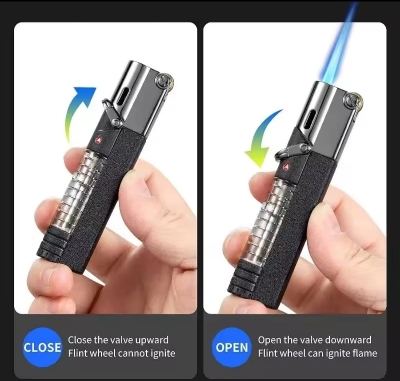 Picture of Torch Jet Lighter with Visible Gas, Lockable Flame, Windproof Lighters, Unique Gifts