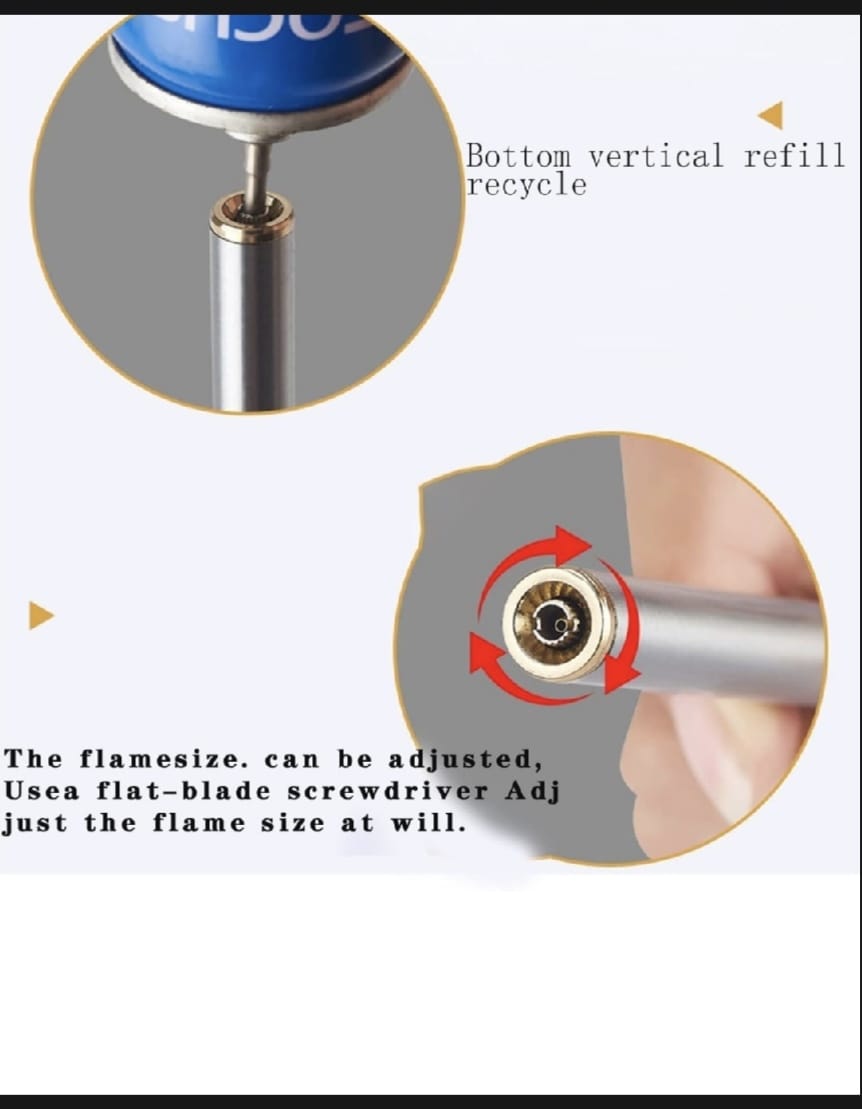 Picture of Mini Metal Long Sanding Wheel Butane Gas Open Flame gas Lighter