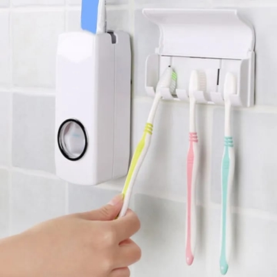 Picture of Automatic Toothpaste Dispenser with Toothbrush Holders