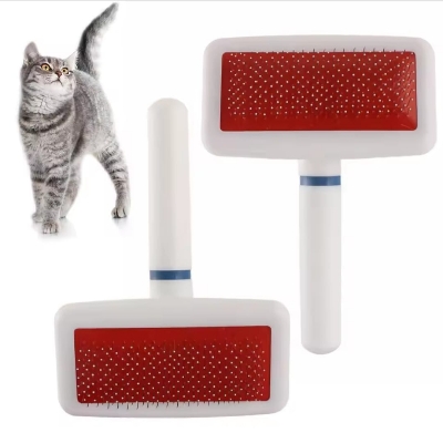Picture of Pet Hair Removal Comb Pet Hair Comb Trimmer Plastic Handle Stainless Steel Needle Comb