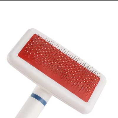 Picture of Pet Hair Removal Comb Pet Hair Comb Trimmer Plastic Handle Stainless Steel Needle Comb