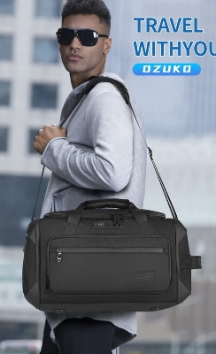 Picture of OZUKO 9709 55L Travel Bag Waterproof Duffel Bag With Shoes Compartment Business Travel Bag Luggagen