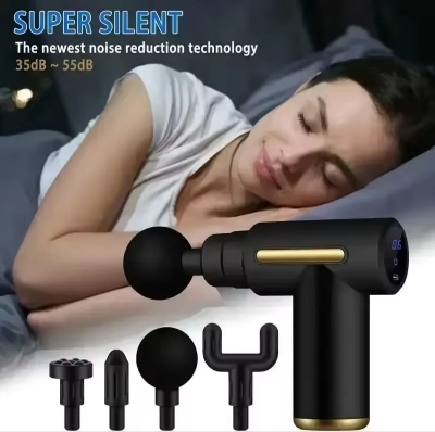 Picture of Mini LED Percussion Massage Gun - USB Deep Tissue Therapy for Neck Back & Body Portable Muscle Recovery Tool with 3 Speeds