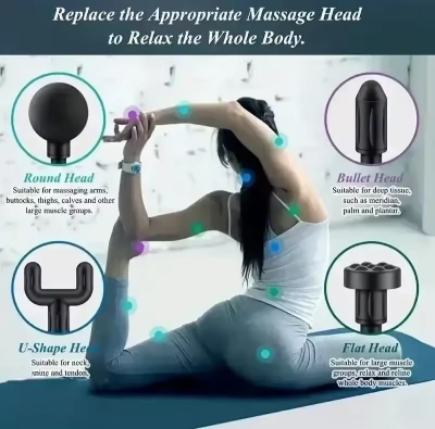 Picture of Mini LED Percussion Massage Gun - USB Deep Tissue Therapy for Neck Back & Body Portable Muscle Recovery Tool with 3 Speeds