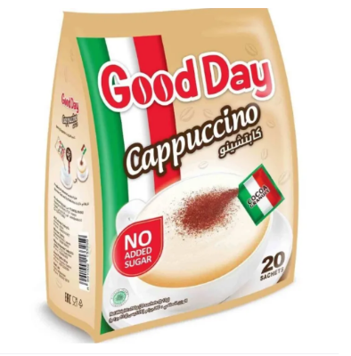 Picture of Good Day Cappuccino No Added Sugar Coffee 20 Sachets
