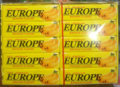 Picture of Europe Chewing Gum Banana Flavor 20 Box 5 Sticks Per Box