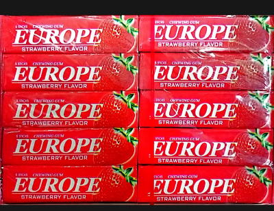 Picture of Europe Chewing Gum Strawberry Flavor 20 Box 5 Sticks Per Box