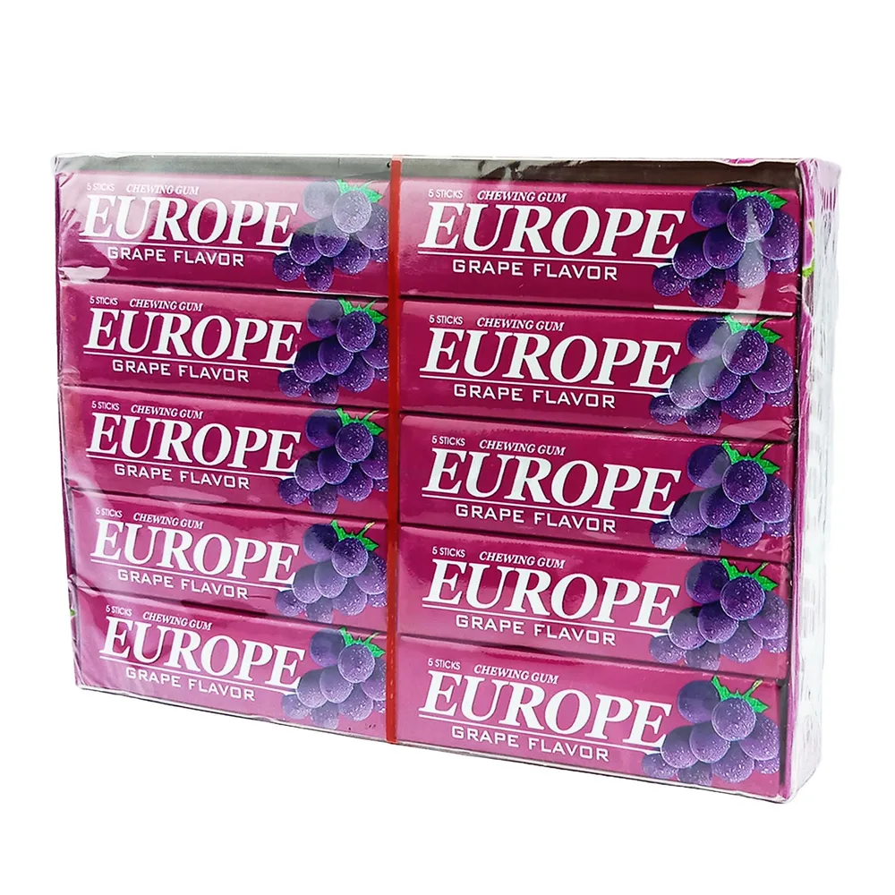 Picture of Europe Chewing Gum Grape Flavor 20 Box 5 Sticks Per Box