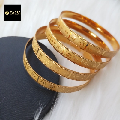 Picture of City Gold Bangles/ Gold Plated Laser Cut Bangles For Women Top Quality Color Grade-1 Imported M-CT7049 - 4 Pieces - Bangles For Women - Bangles - চুড়ি