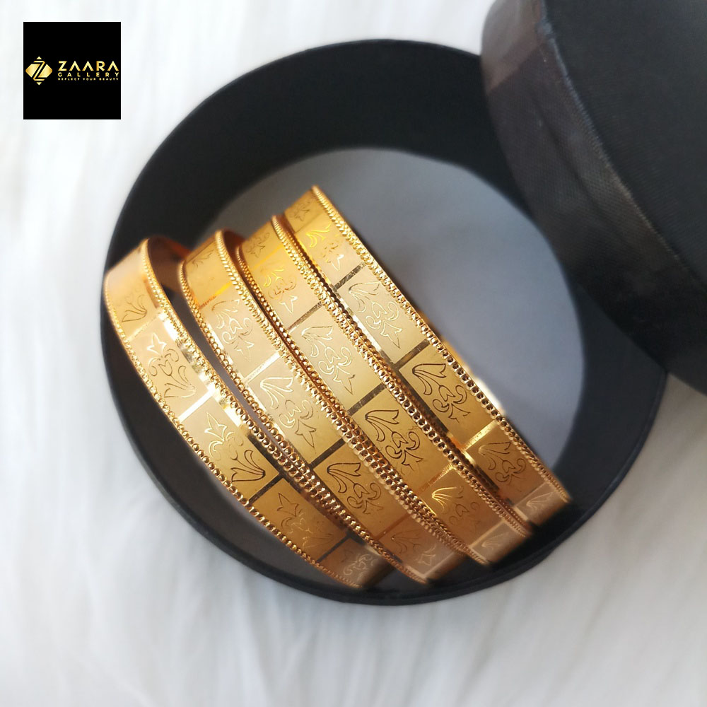 Picture of City Gold Bangles/ Gold Plated Laser Cut Bangles For Women Top Quality Color Grade-1 Imported M-CT7048 - 4 Pieces - Bangles