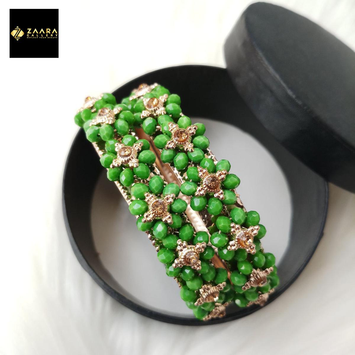 Picture of Multicolor Crystal Beads Metal Bangles for Women (Imported) M-CB213ALL - 2 Pieces - Bangles - Bangles for Women - চুড়ি