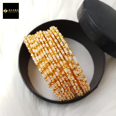 Picture of Multicolor Beads Metal Bangles for Women (Imported) - 12 Pieces M-BM790 - Bangles