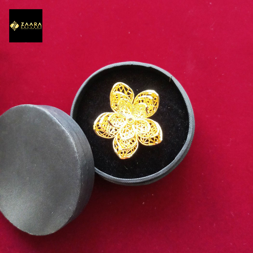 Picture of Forming Gold Plated 1.5 Gram Gold Color Polish Finger Ring For Women With Free Box - 1 Pieces (Imported) M-GPF203- RingS