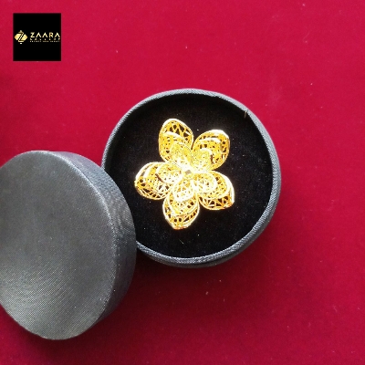 Picture of Forming Gold Plated 1.5 Gram Gold Color Polish Finger Ring For Women With Free Box - 1 Pieces (Imported) M-GPF203- RingS