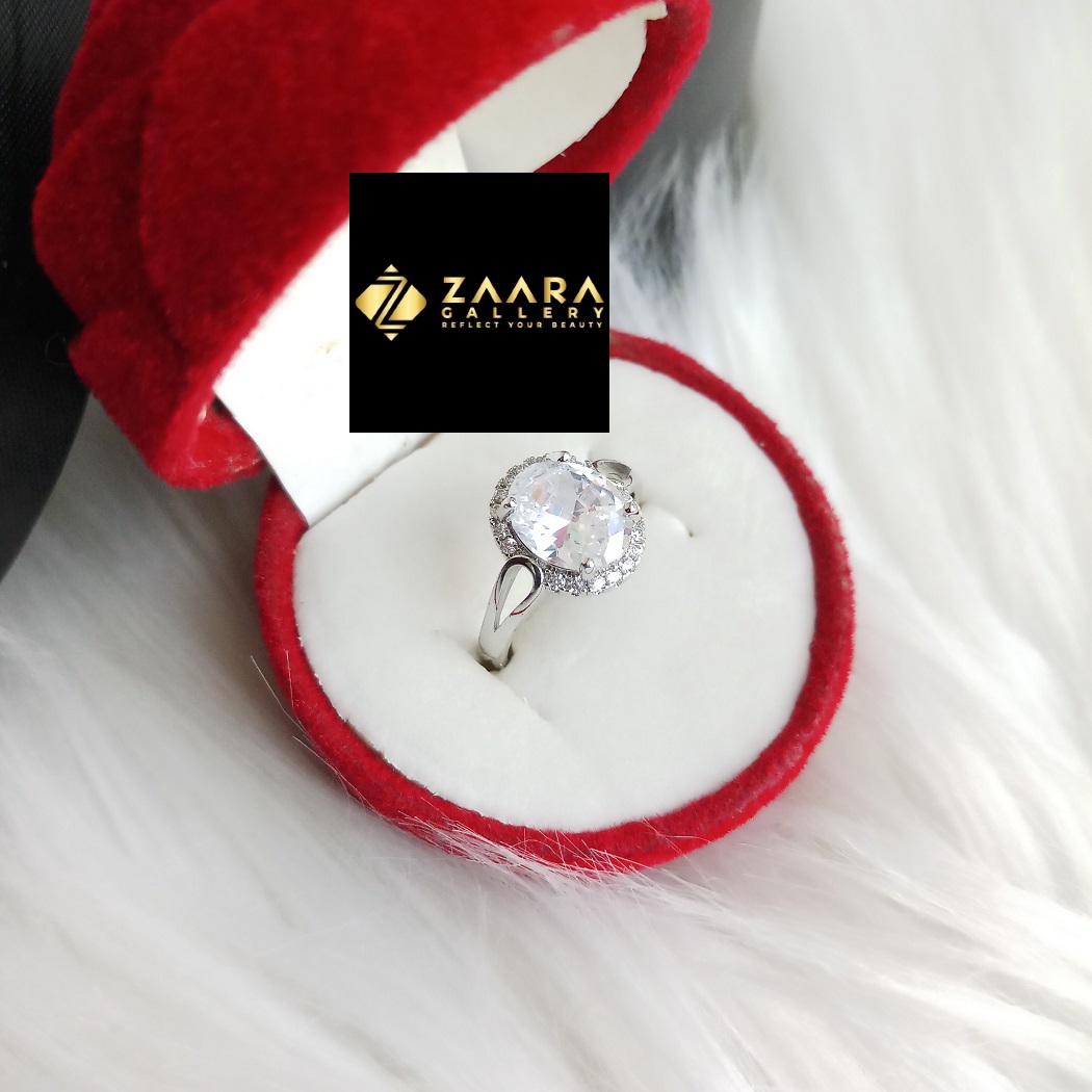 Picture of Oval Shape Stone Finger Ring for Women & Girls With Free Box (Imported) 1 Piece (M-FRC2090) - Ring For Girls - Rings - Ring - Ring for Women