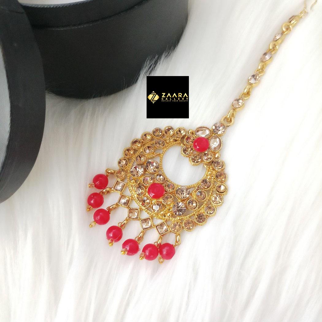 Picture of Majak Copper Stone Tikli (Tiklee) For Girls & Women (Imported) 1 Piece (MCST503) - Tikli - Tiklee - Tikli for Women - Tikli for Girls