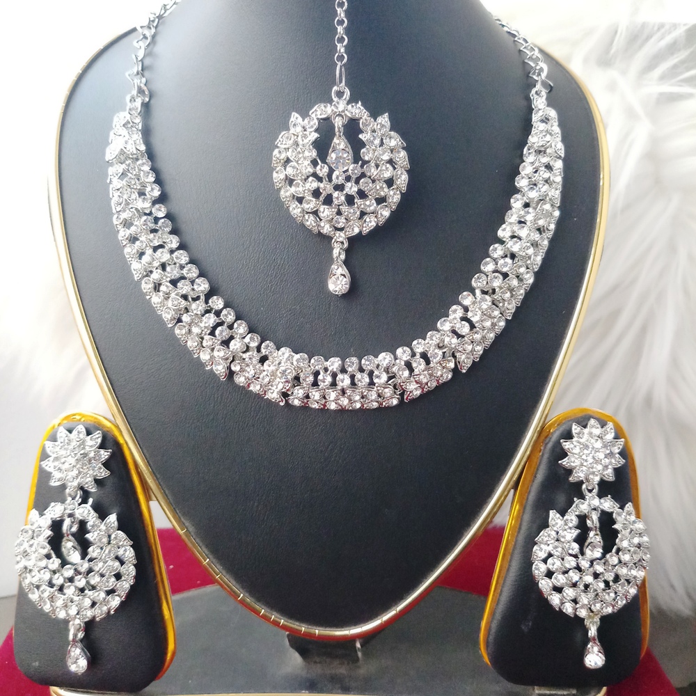 Picture of Wedding /Party Bridal Necklace & Earrings Set for Women (Imported) M-A170 - Necklace Set for Women - Necklace Tikli Earrings Set