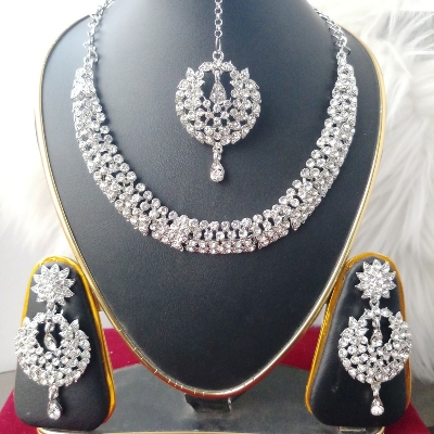 Picture of Wedding /Party Bridal Necklace & Earrings Set for Women (Imported) M-A170 - Necklace Set for Women - Necklace Tikli Earrings Set