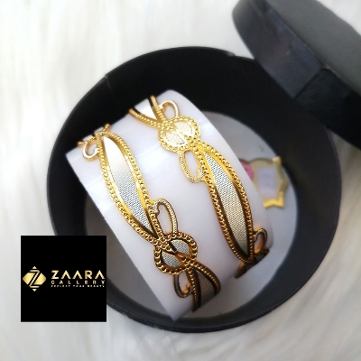 Picture of City Gold Bangles/ Gold Plated & Silver Plated Two-Tone Color  Laser Cut Bangles For Women Direct Factory Sell Top Quality Color Grade-1 (Imported) M-CT7091 - 2 Pieces - Bangles -  Bangles - চুড়ি