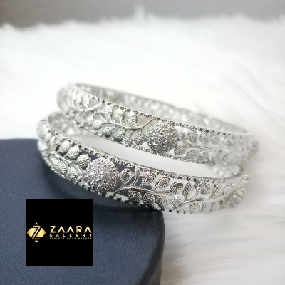 Picture of Diamond Cut AD Stone Golden and Silver Color Bangles for Women (Imported) M-DCB529GS - 2 Pieces- Bangles - Bangles for Women - চুড়ি