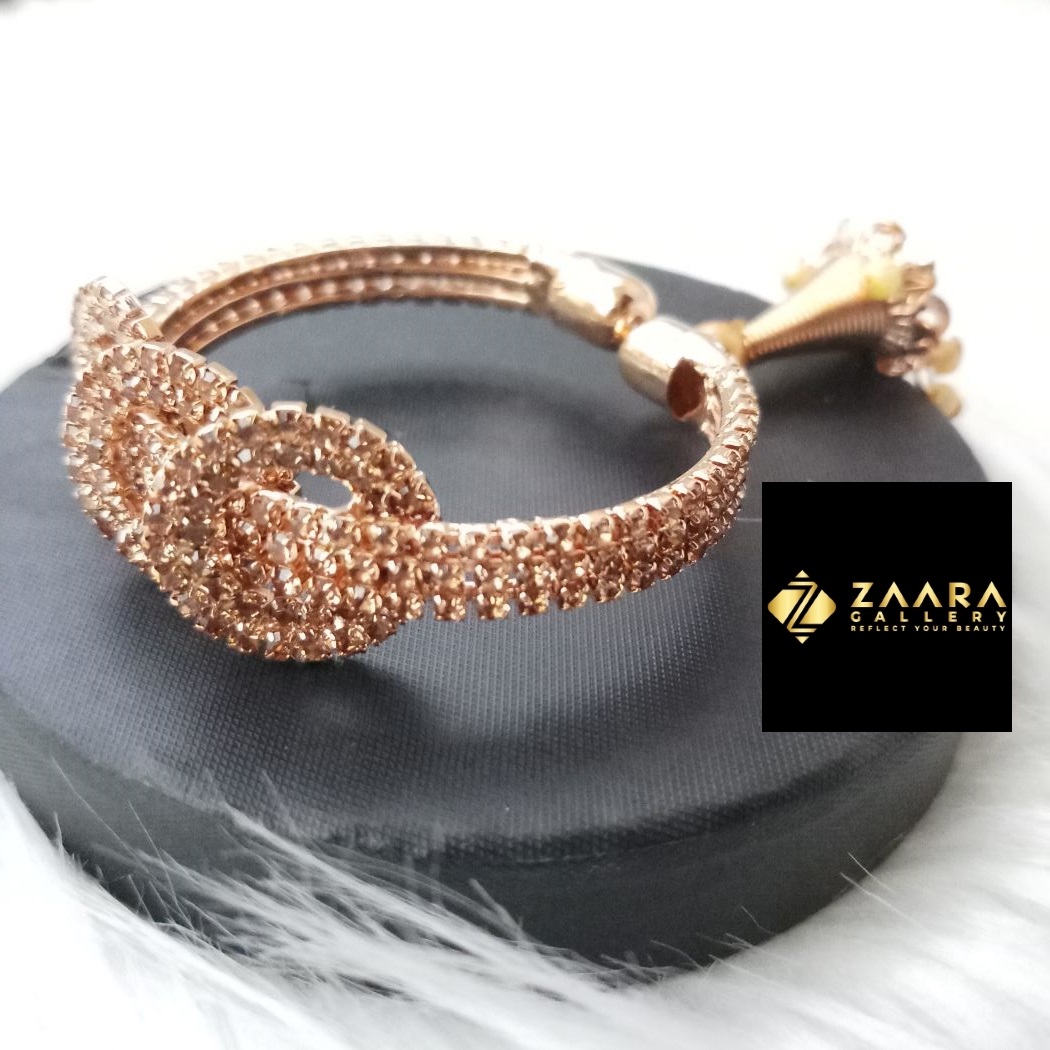 Picture of Stone & White Beads Jhumka Gold Color Kids Bracelet For Girls (Imported) M-KB7913 - 1 Piece Kid's Bracelet