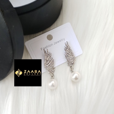 Picture of Korean Fashion Stone Silver Color Earrings For Women & Girls (Imported) - 1 Pair M-ST576 - Earring - Earrings for Women