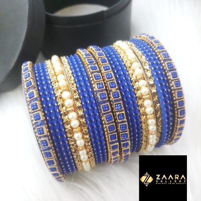 Picture of Premium Quality Bridal Bangles for Women (Blue) (Imported) M-PQB980005 - 22 Pieces - Bangles - Bangles for Women - চুড়ি