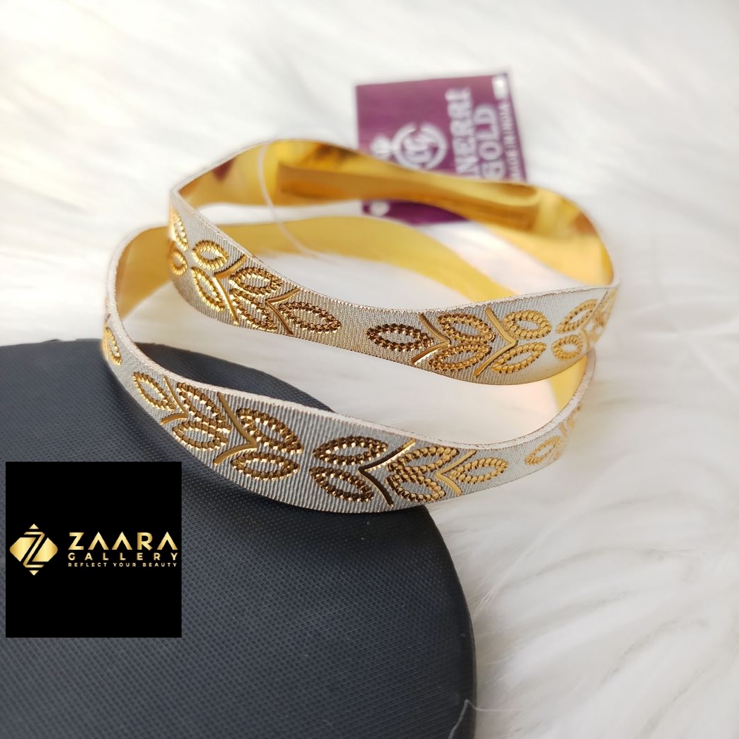 Picture of City Gold Bangles/ Gold Plated & Silver Plated Two-Tone Color Laser Cut Bangles For Women Direct Factory Sell M-CT7061 - 2 Pieces Top Quality Color - Express