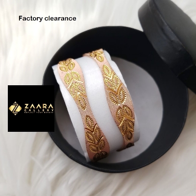 Picture of City Gold/ Gold Plated White & Rose Gold Color Laser Cut Bangles For Women Direct Factory Sale (Imported) M-CT70630- 2 Pieces Top Quality Color – Express