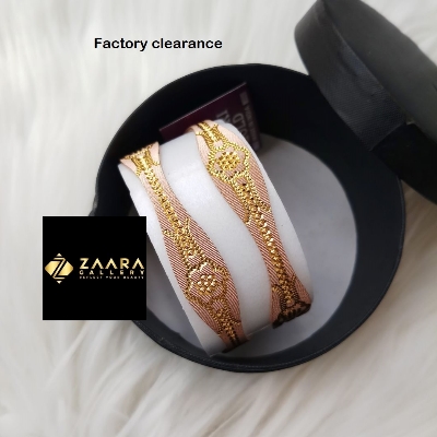 Picture of City Gold/ Gold Plated White & Rose Gold Color Laser Cut Bangles For Women Direct Factory Sale (Imported) M-CT70630- 2 Pieces Top Quality Color – Express
