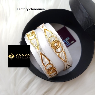 Picture of City Gold/ Gold Plated White & Rose Gold Color Laser Cut Bangles For Women Direct Factory Sale (Imported) CT70633- 2 Pieces Top Quality Color – Express
