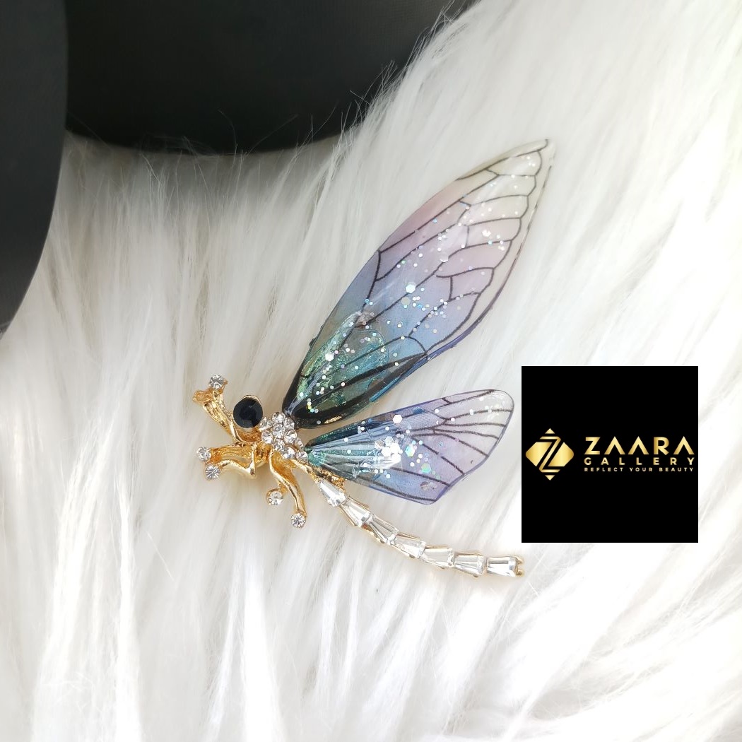 Picture of Metal Stone Butterfly Brooch /Hijab Pin/ Saree Pin for Women (Imported) M-BRC-1184 - 1 Piece - Brooch - Brooch for Women - হিজাব পিন