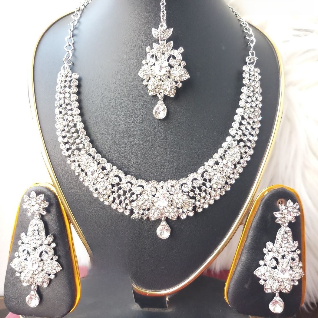 Picture of Wedding /Party Bridal Necklace & Earrings Set for Women (imported) M-A265 - Necklace Set for Women - Necklace Tikli Earrings Set - Jewellery Sets