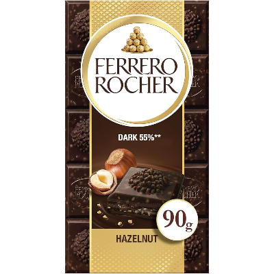 Picture of Ferrero Rocher Hazelnut 55% Cocoa Dark Chocolate 90gm