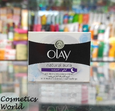 Olay Natural Aura All in One Radiance Night Cream with Mulberry Extract - 50g (Thailand) FlyMallonline shop bangladeshothoba.com