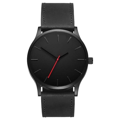 Picture of Black Leather Fashion Wrist Watch for Men