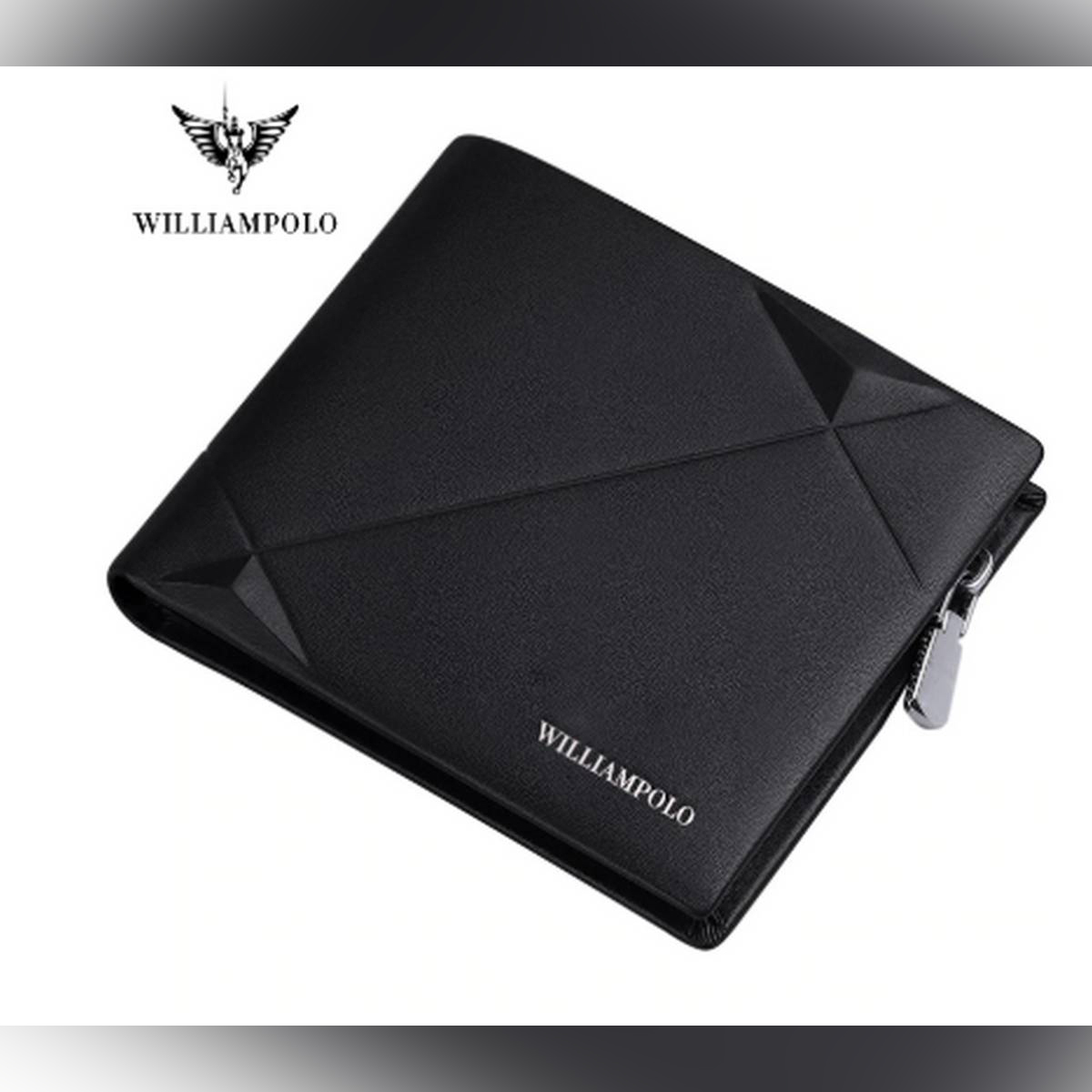 Picture of WilliamPolo Men's Short Cow Leather Multi-card Wallet - Black