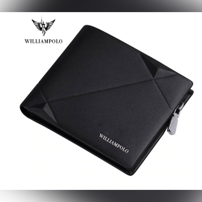 Picture of WilliamPolo Men's Short Cow Leather Multi-card Wallet - Black