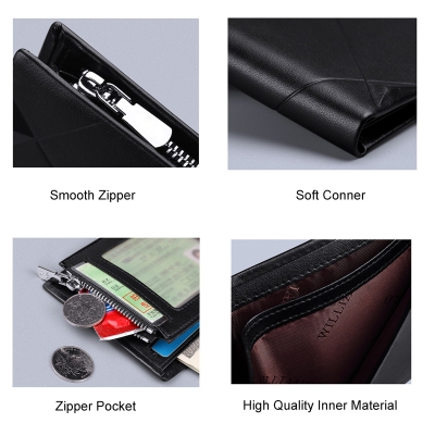 Picture of WilliamPolo Men's Short Cow Leather Multi-card Wallet - Black