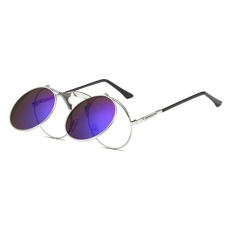 Picture of Fashion VINTAGE Round STEAMPUNK Flip Up Sunglass